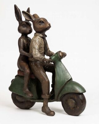 Carol Cauldwell Mini Rabbits on Vespa