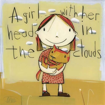 David Kuijers Prints - A Girl with her Head in the Clouds