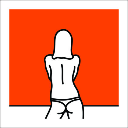 Richard Scott Print Orange Uma 30x30cm