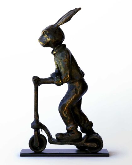 Carol Cauldwell 12189 Tiny Rabbit on Scooter 2