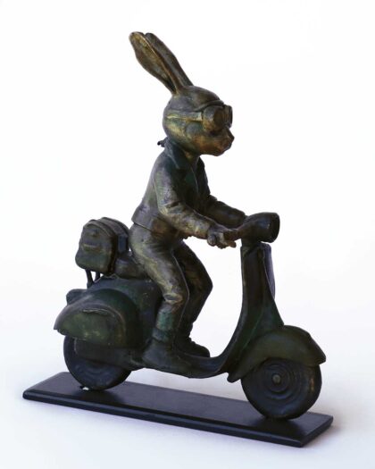 Carol Cauldwell 12190 Tiny Rabbit on Vespa with Goggles 2 Carol Cauldwell 12190 Tiny Rabbit on Vespa with Goggles 2